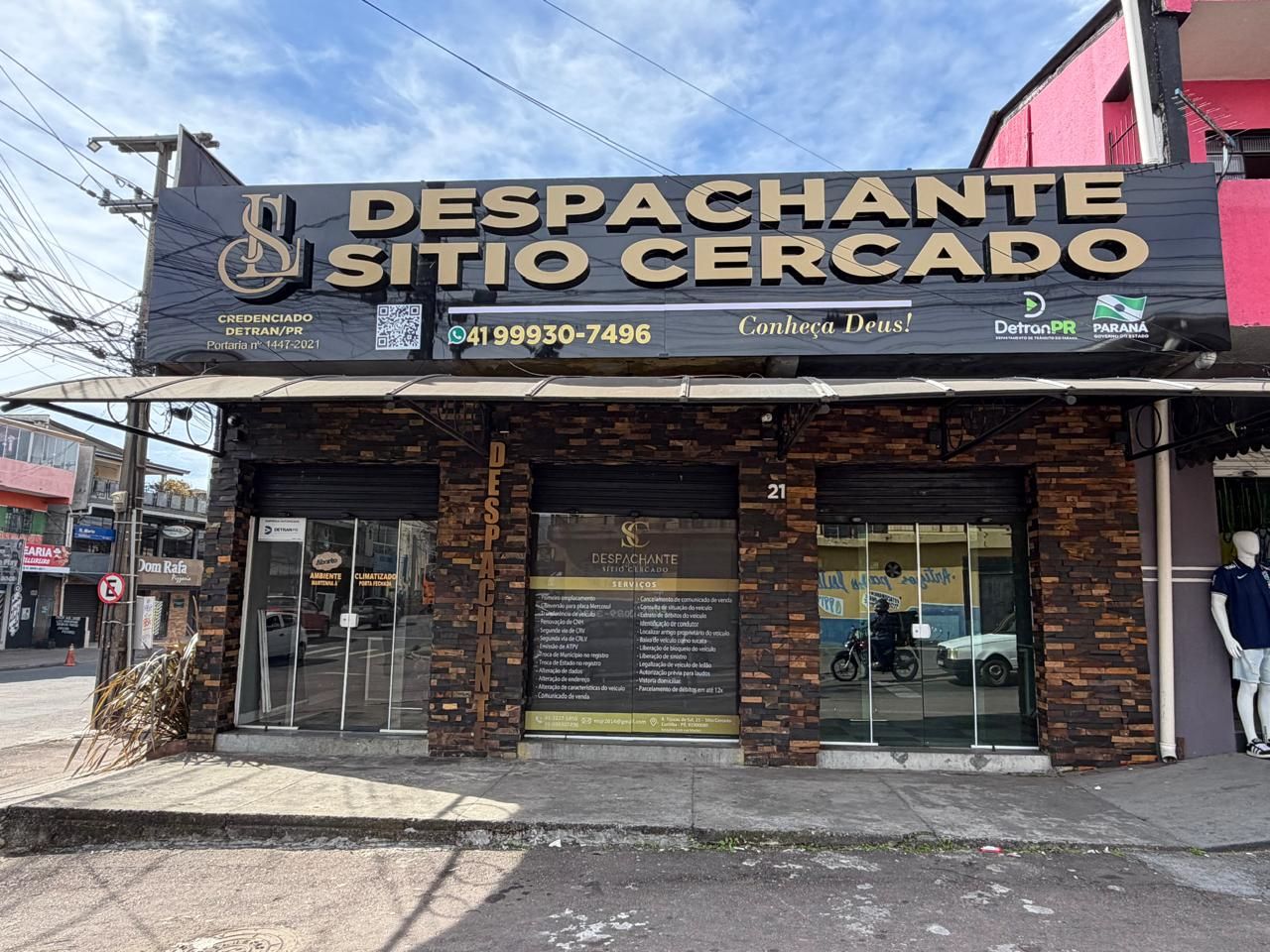 Fachada da Despachante Sítio Cercado — Credenciado Detran/PR